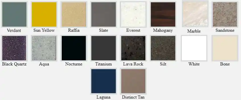 12mm Corian Colour Chart