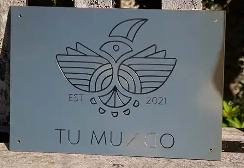 Interesting Engraved Brass Sign