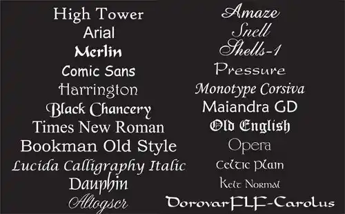 Fonts For Use With Brass Plaques