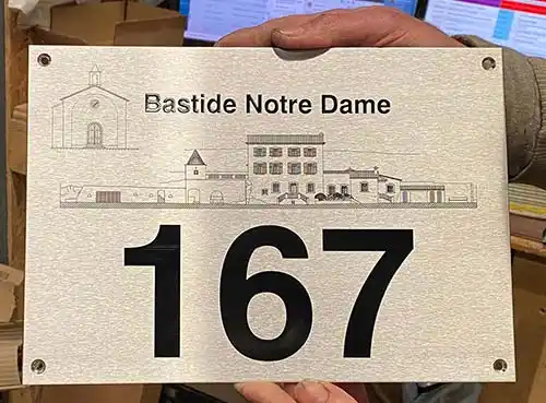 Laser Etched Stainess Steel House Sign