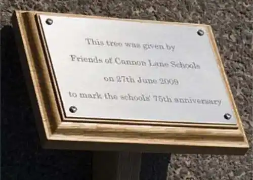 Stainless Steel Plaque on Wooden Backing Board