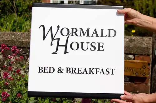 This sign has been made with long life tricoya Painted Sign Board in Black and White