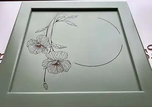 Detailed Image laser etched through the paint.
