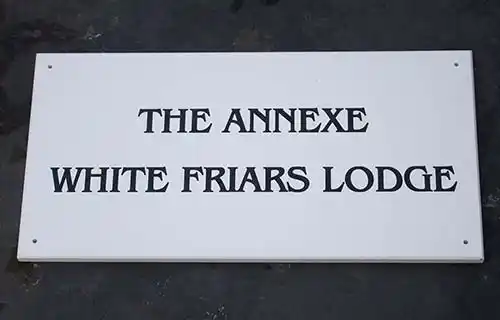 These are also perfect as informational signs. Engrave Corian Sign