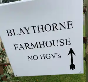 Sign with paint bubbles