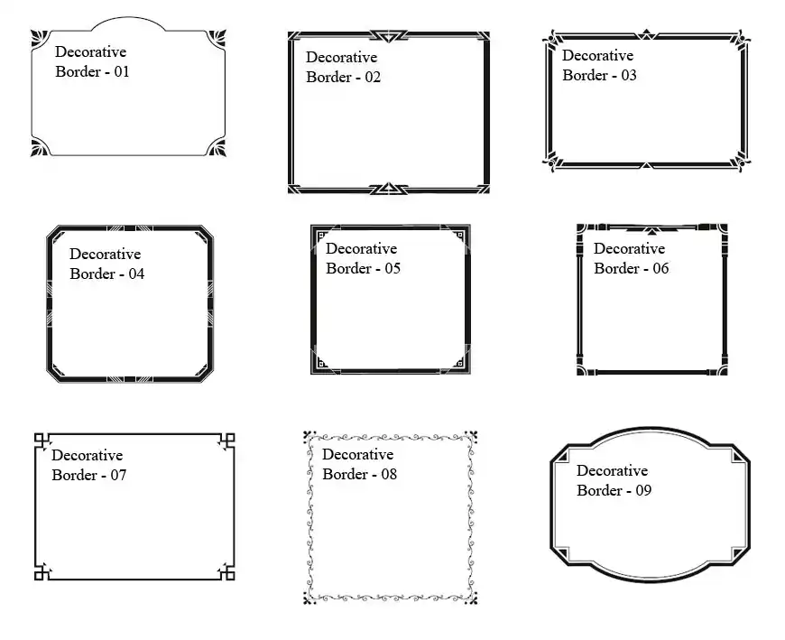 Selection of decorative borders