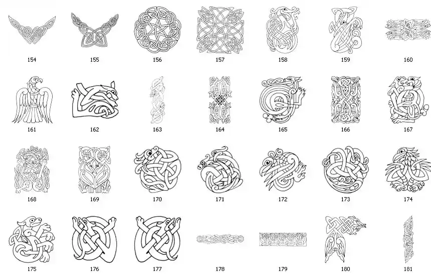 A collection of celtic images, symbols and designs (set 9)