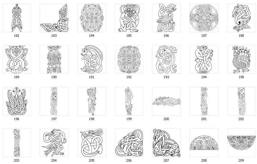 A collection of celticimages, symbols and designs (set 10)