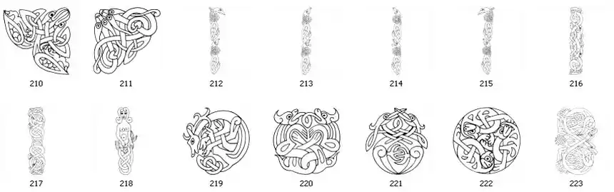 A collection of celtic images, symbols and designs (set 11)