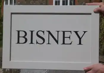 Purbeck Painted Wooden Sign Wood house sign painted in Farrow and Ball Purbeck Stone