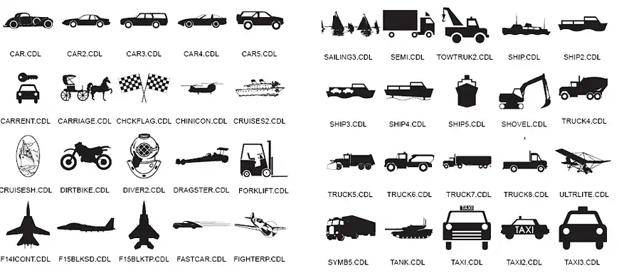 Transport images, car. carriage, cement mixer, tow truck, ship, chequered flag