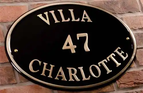 Brass Sign with House Number