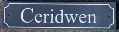 Slate Sign with Engraved Lettering in White