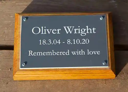 Grey/ White Memorial Plaque