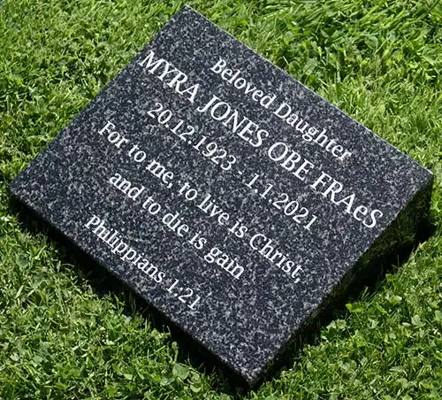 Dark Grey Granite Memorial Wedge