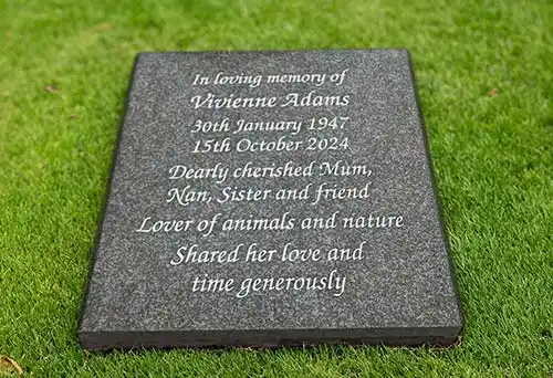 Honed Dark Grey Granite Memorial