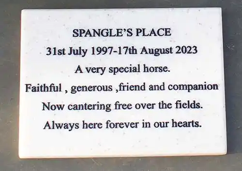 Horse Memorial Plaque