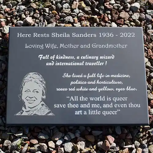 Slate Memorial with Photo