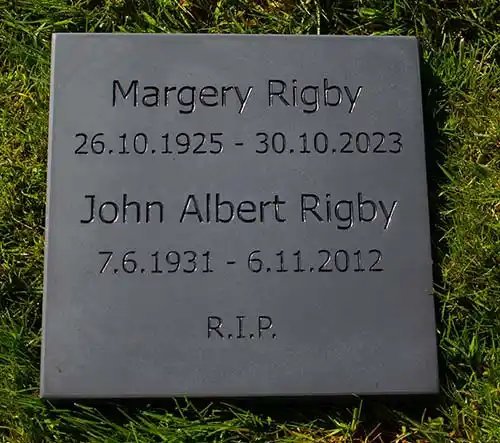 Slate Memorial - Black Text