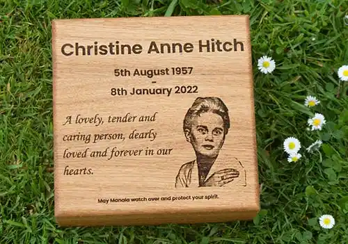 Wooden Memorial with Photo