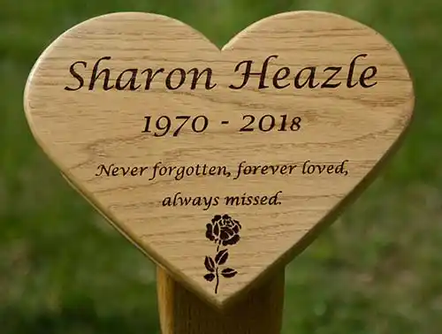 As standard the heart memorials are one size but we can make in other sizes Wooden Heart Memorial On a Post