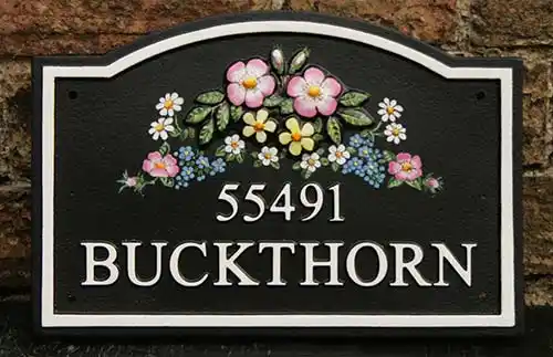 Cast Polyurethane House Sign