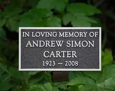 Small Cast Plaque on Tree Stake