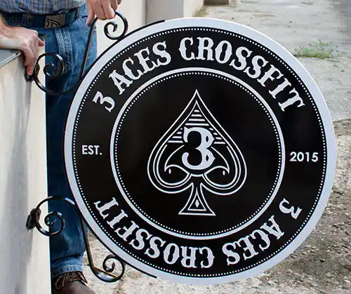 Projecting Sign with Printed Artwork