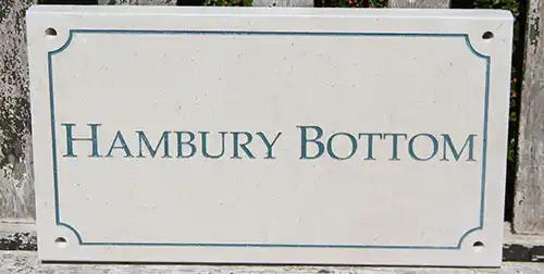 Purbeck Stone House sign with painted letters