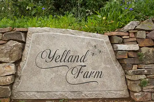 title here purbeck stone honed rough edge sign