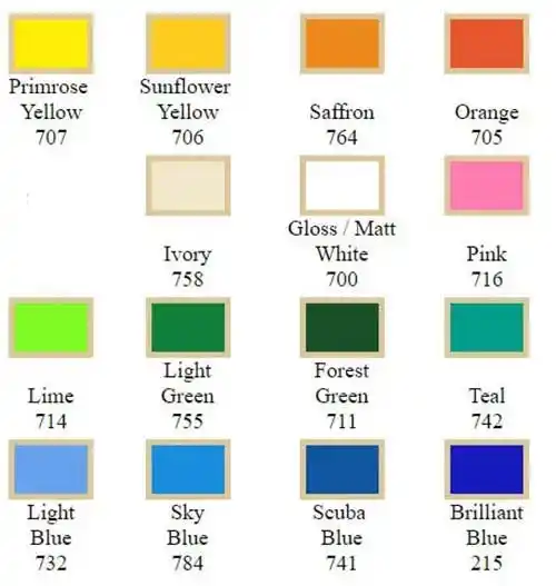Vinyl Colours for Cut Vinyl Lettering