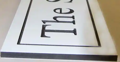 This engraved PVC can be cut to any shape. PVC Directional Sign