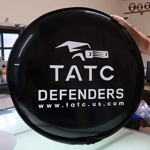 Cut vinyl lettering plus logo