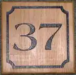Cherry wooden number sign