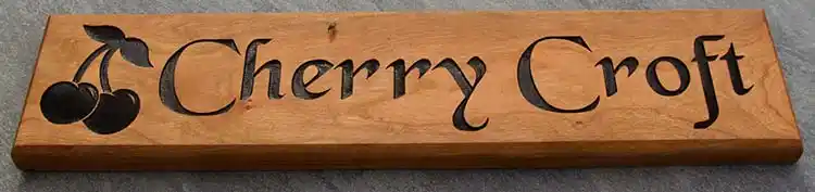 Cherry Wood Sign Oiled