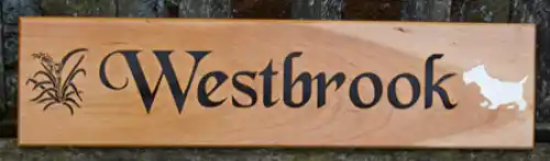 Cherry Wood House Sign