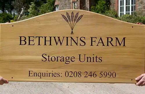 Curved Top Oak Sign