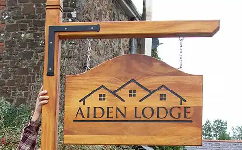 Iroko Hanging Sign