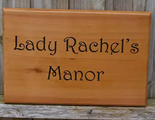 House Sign In Cedar Wood
