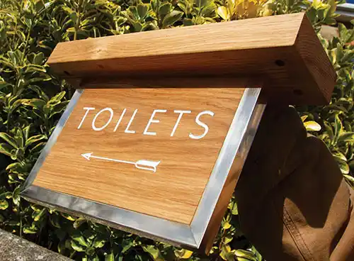 Brass Edged Oak Hanging Sign