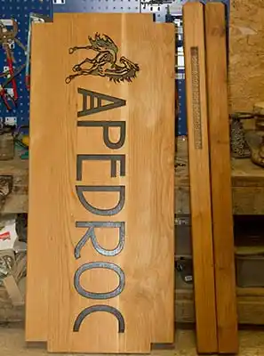 Oak Sign with Morticed Joints