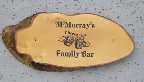Rustic wooden home bar sign