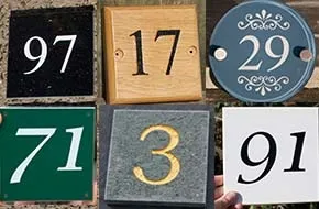House Numbers and House Number Signs