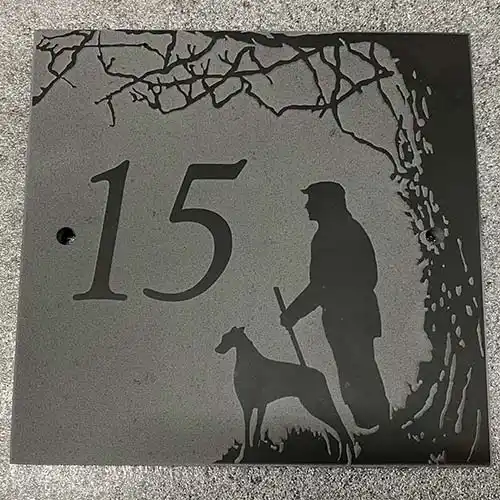 Raised Slate Number with an Image