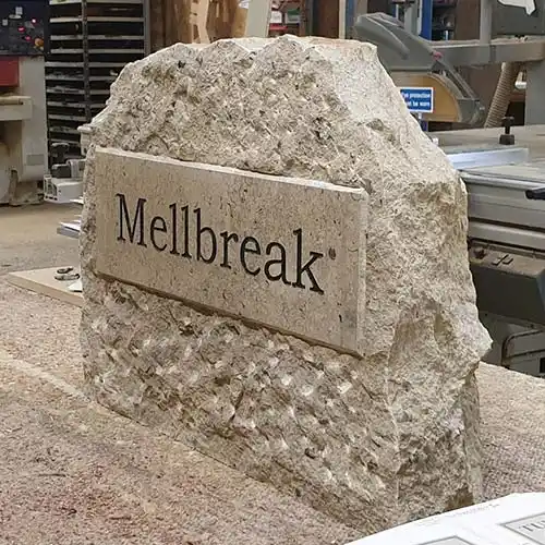 Clean face on the boulder for the house name. Purbeck Sone Boulder