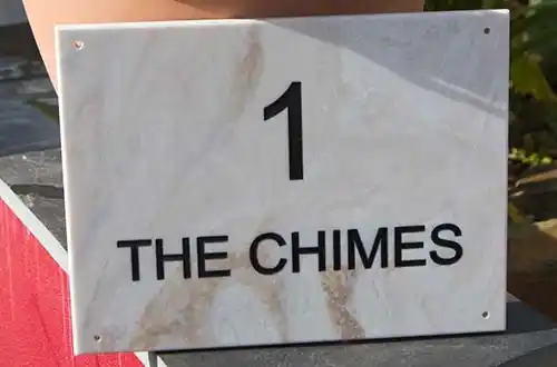 Engraved Corian House Sign