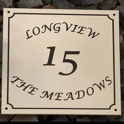 Engraved Brass House Sign