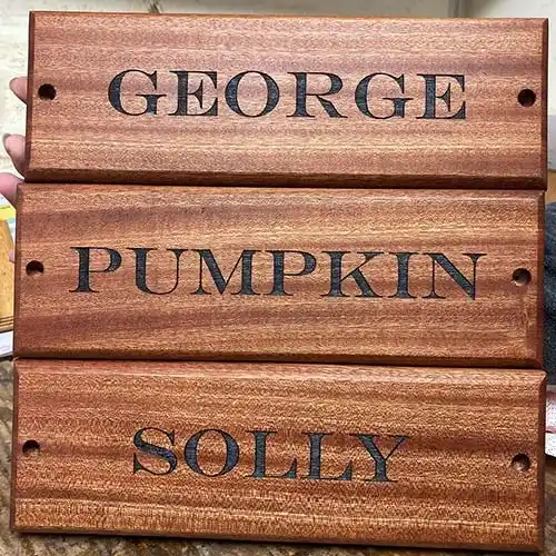Sapele Wood Stable Signs