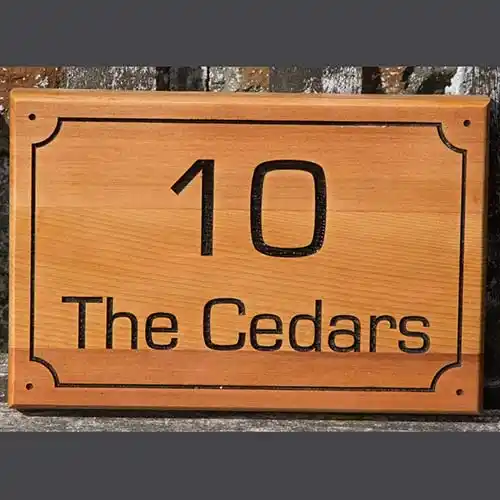 Cedar Wood House Sign