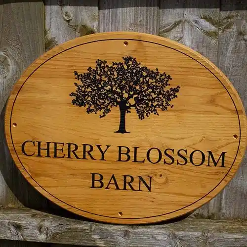 Wooden Oval House Sign